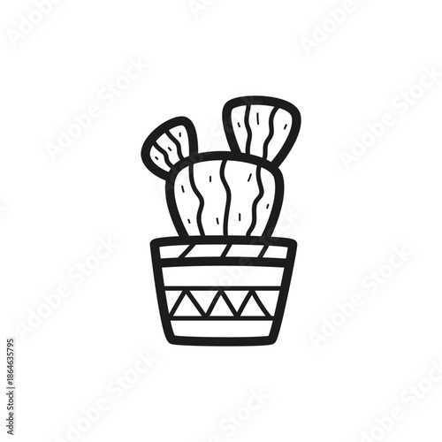 Cactus potted graphic design illustration