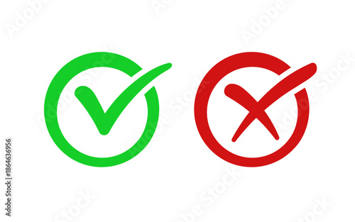 Checkmark and cross symbols