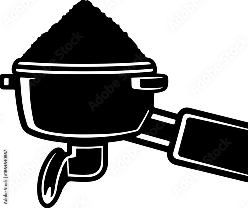 Espresso Coffee Portafilter silhouette vector illustration