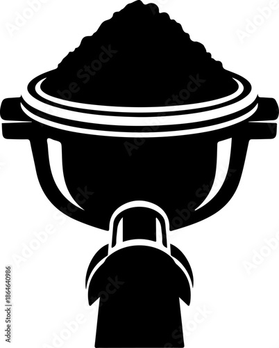 Espresso Coffee Portafilter silhouette vector illustration