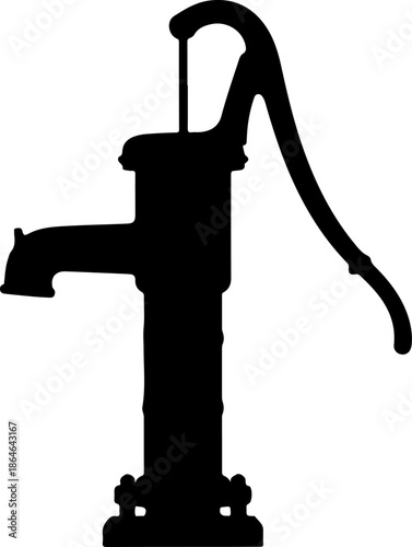 Hand Water Pump silhouette vector illustration