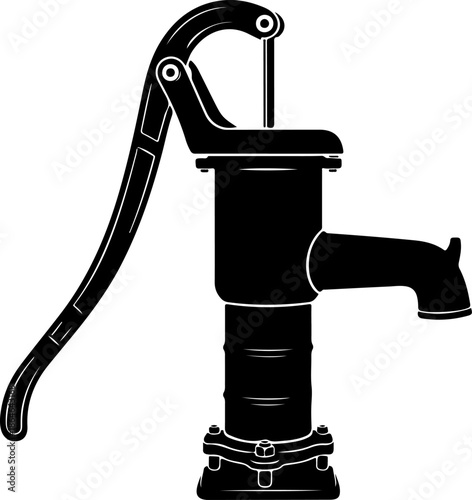 Hand Water Pump silhouette vector illustration