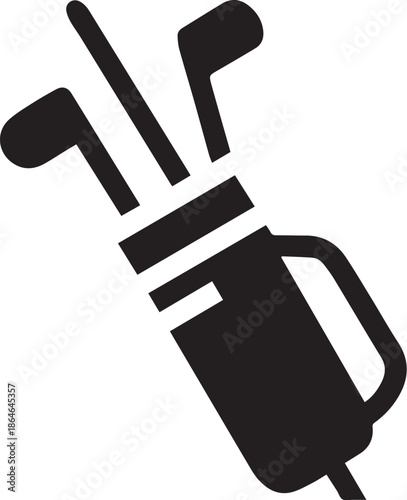 golf bag golf clubs sports equipment black and white