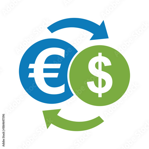 Euro and dollar currency exchange