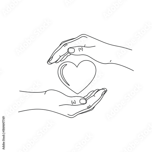 Holding heart between two hands