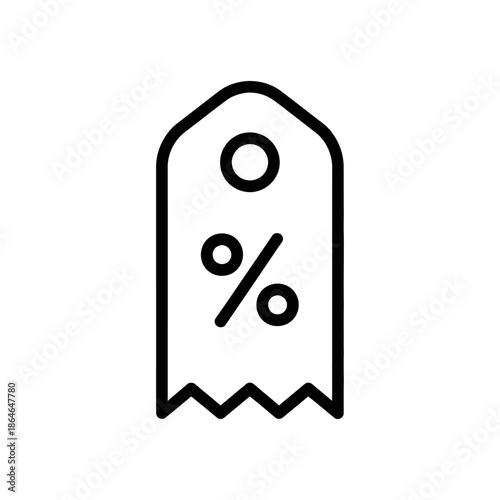 Discount Price Tag with Percentage Symbol for Sale and Savings Marketing