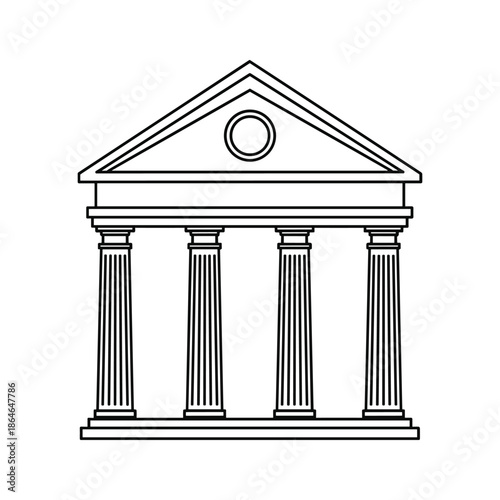 Fotografi Classic greek temple front with columns and pediment