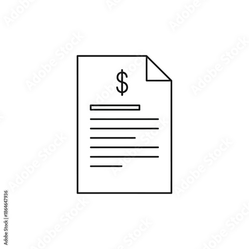 Financial Document with Dollar Sign and Text for Business and Accounting Concepts