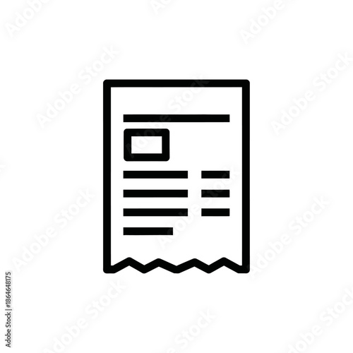 Minimalist Black and White Receipt Illustration for Financial Documents