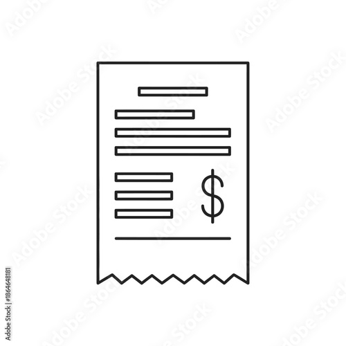 Freshly Printed Receipt with Bar Code and Payment Information for Business and Shopping