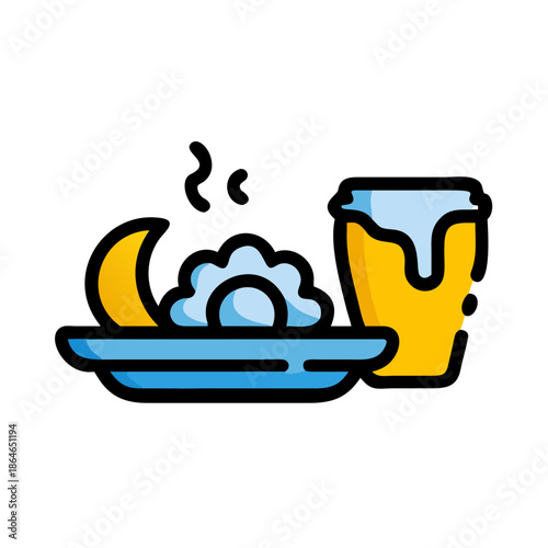 Ramadan Iftar Plate Illustration