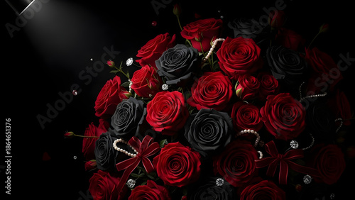 red rose on black background