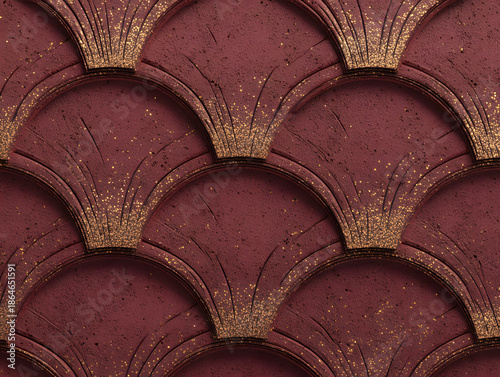 Red seamless background fan-pattern background.