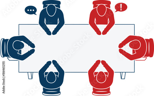 Business Meeting Discussion Negotiation Collaboration Teamwork Concept with vector illustration