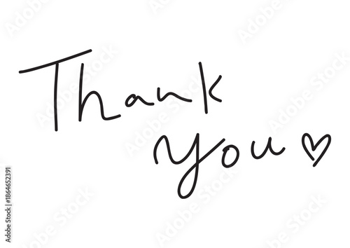 ゆるいThank Youの手書きペン文字風素材