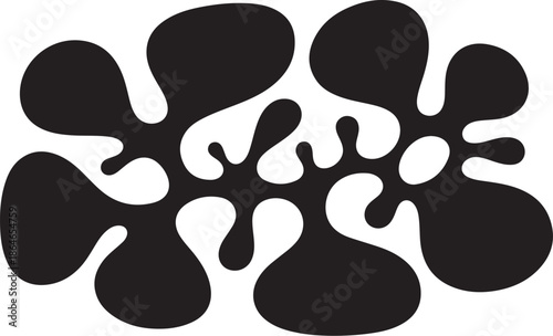 Abstract black shape design on white background