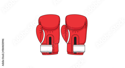 A pair of classic red boxing gloves depicted in a clean, graphic style, symbolizing strength, combat sports, and the pursuit of athletic excellence
