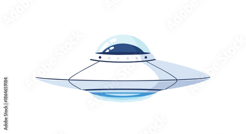 A captivating stylized vector illustration of a classic flying saucer design, evoking cosmic wonder