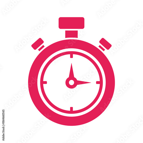 Free Download Stopwatch Timer Icon in Pink Color on White Background with Copy Space - GFXLoad