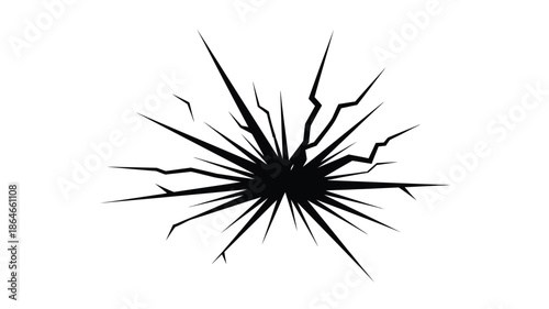Abstract cracked shape in black and white a striking visual silhouette
