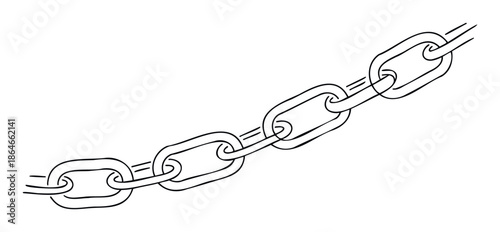 Hand drawn chain links symbolizing connection and strength for various graphic presentations and educational materials requiring a visual metaphor of power.