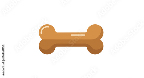 A delightful, flat design illustration of a classic brown dog bone treat, symbolizing pet well-being, rewards, and essential canine nutrition for