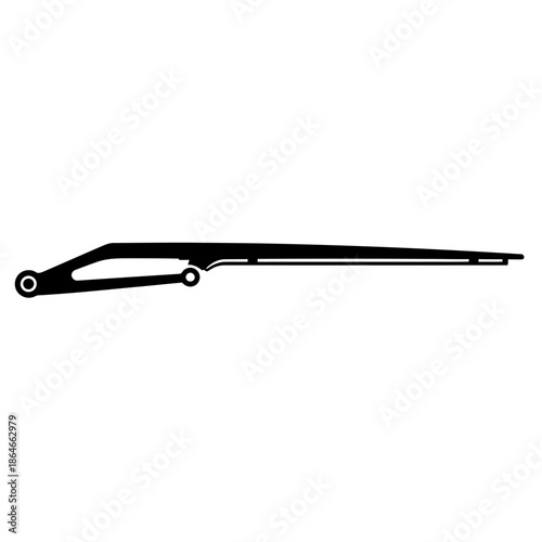 Close-up of modern car windshield wiper blades on a rain-covered window for automotive safety and visibility maintenance.