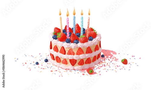 birthday cake with candles