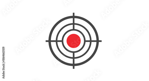 Precisely centered bullseye graphic depicting sharp focus and clear objective attainment, symbolizing accurate aim and strategic goal setting for
