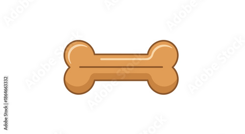 A clear, charming brown dog bone illustration for pet product designs. This versatile vector icon symbolizes healthy treats for happy canine