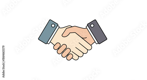 Professional business handshake illustration representing agreement and collaboration between partners for successful ventures global teamwork and