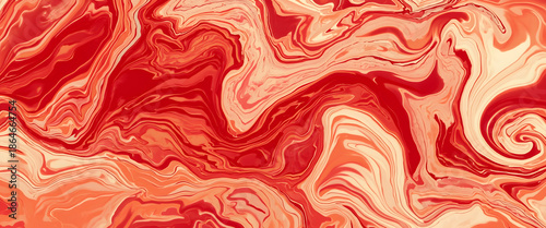 Abstract Crimson Swirls: A mesmerizing display of rich crimson and fiery orange hues dance across a fluid canvas, creating a dynamic visual symphony of color and texture. 