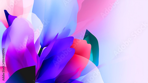 Abstract colorful flower background with soft gradient layers