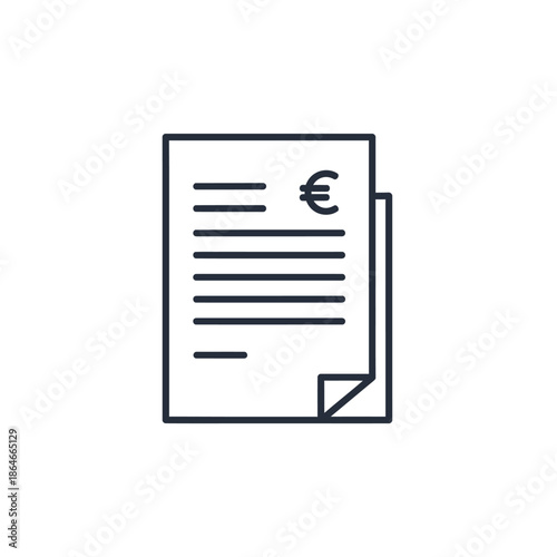 Minimalist Financial Document with Euro Currency Symbol for Business and Banking Themes