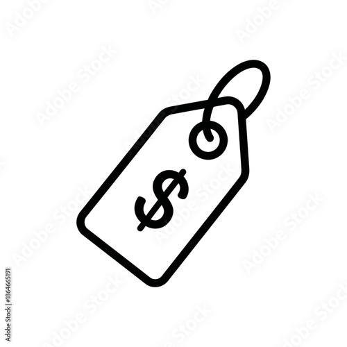 Minimalist Illustration of a Price Tag with Dollar Sign for E-commerce and Shopping Visuals