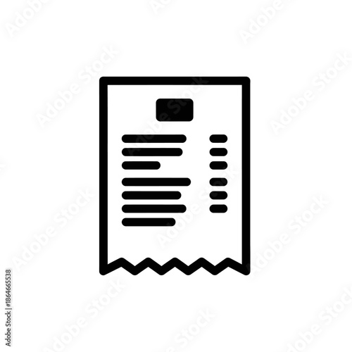 Minimalist Receipt Icon Illustration for Business and Finance Usage