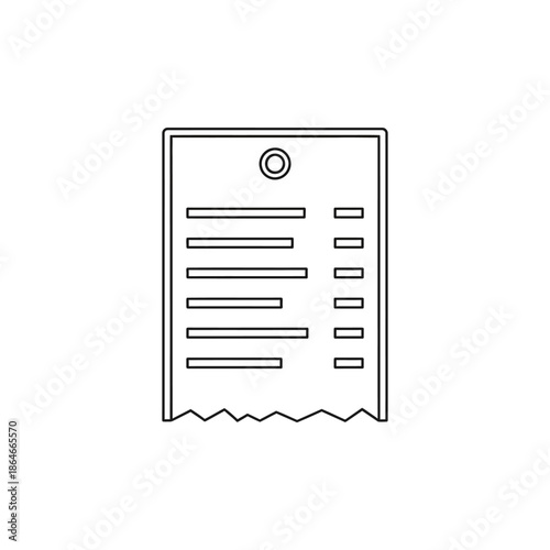 Minimalist Restaurant Bill or Receipt Outline Illustration for Food Service Visuals