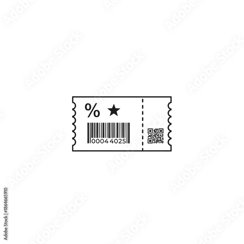 Close-up of a Ticket with Barcode and Symbols for Event Admission
