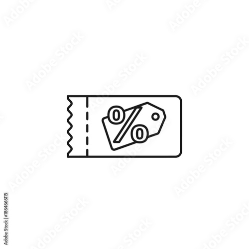 Close-up of Discounted Movie Ticket with Percentage Tag, Affordable Entertainment