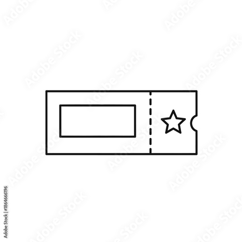 Close-up of Ticket Stub with Star Design for Event or Entertainment Promotions