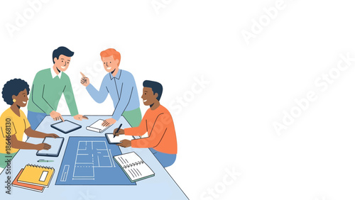 Business Team Collaboration Meeting Illustration