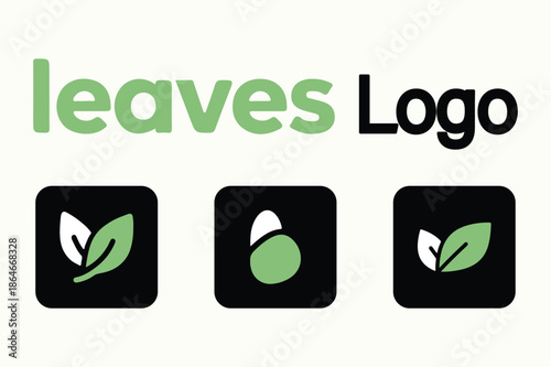 Leaves Logo Design Eco Nature Green Brand Identity Icon.