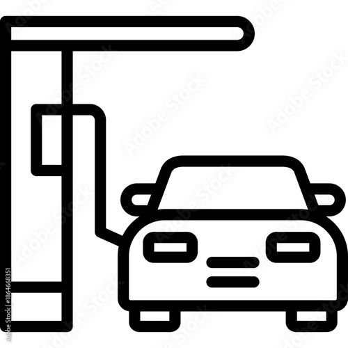 gas station icon illustration design with outline