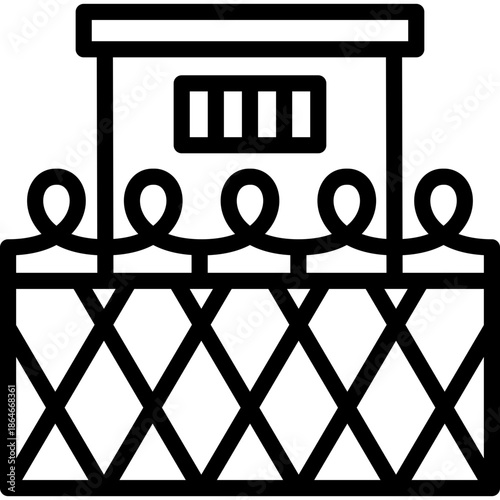 jail icon illustration design with outline