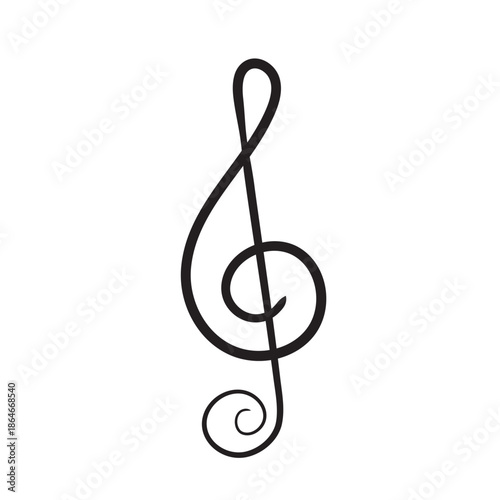 treble clef on white background