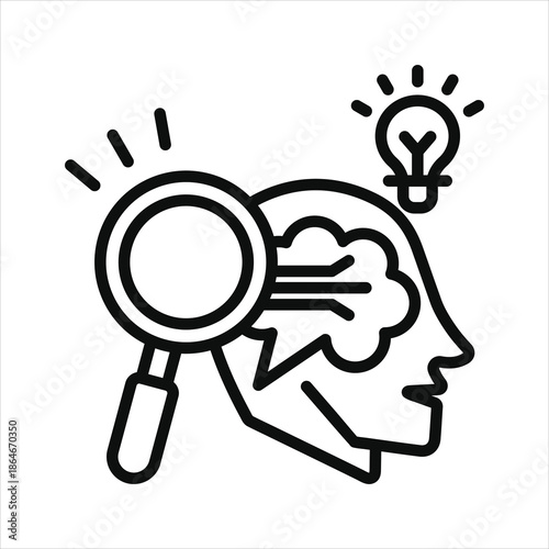 Analytical Thinking Icon. Simple Vector Outline Illustration.