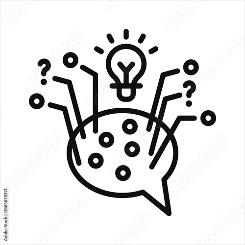 Critical Thinking Icon. Simple Vector Outline Illustration.