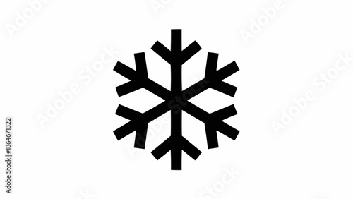 Black snowflake icon on a white background representing cold weather.