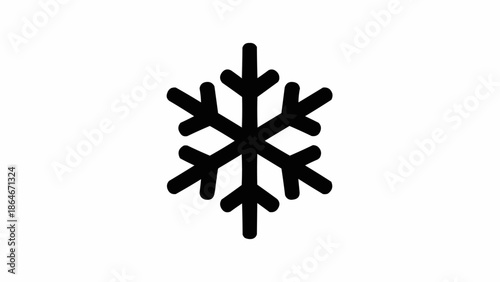 Black snowflake icon on a white background.