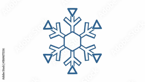 Blue Snowflake Icon Graphic Design Element.